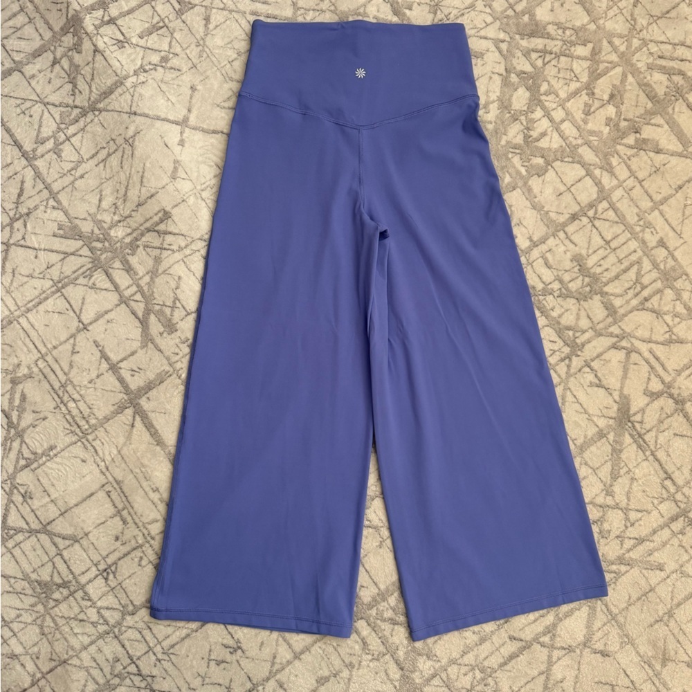 Athleta Elation Wide Crop Pant Powervita Yoga Leggings Blue Purple S - Picture 6 of 9